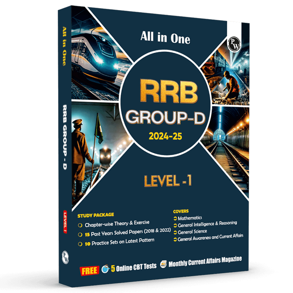All in One RRB Group D Level-1 For 2024-25 Exam | Chapterwise Theory, Short Tricks and Exercises | 15 Previous Year Solved Papers (PYQs) 2018 & 2022 with 15 Practice Sets