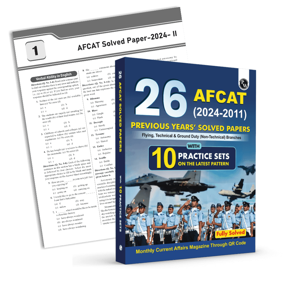 26 AFCAT Previous Years' Solved Papers (2024 - 2011) For Flying, Technical & Ground Duty (Non-Technical) Branches For 2024-25 Exam | Previous Year Questions | PYQs | Fully Solved