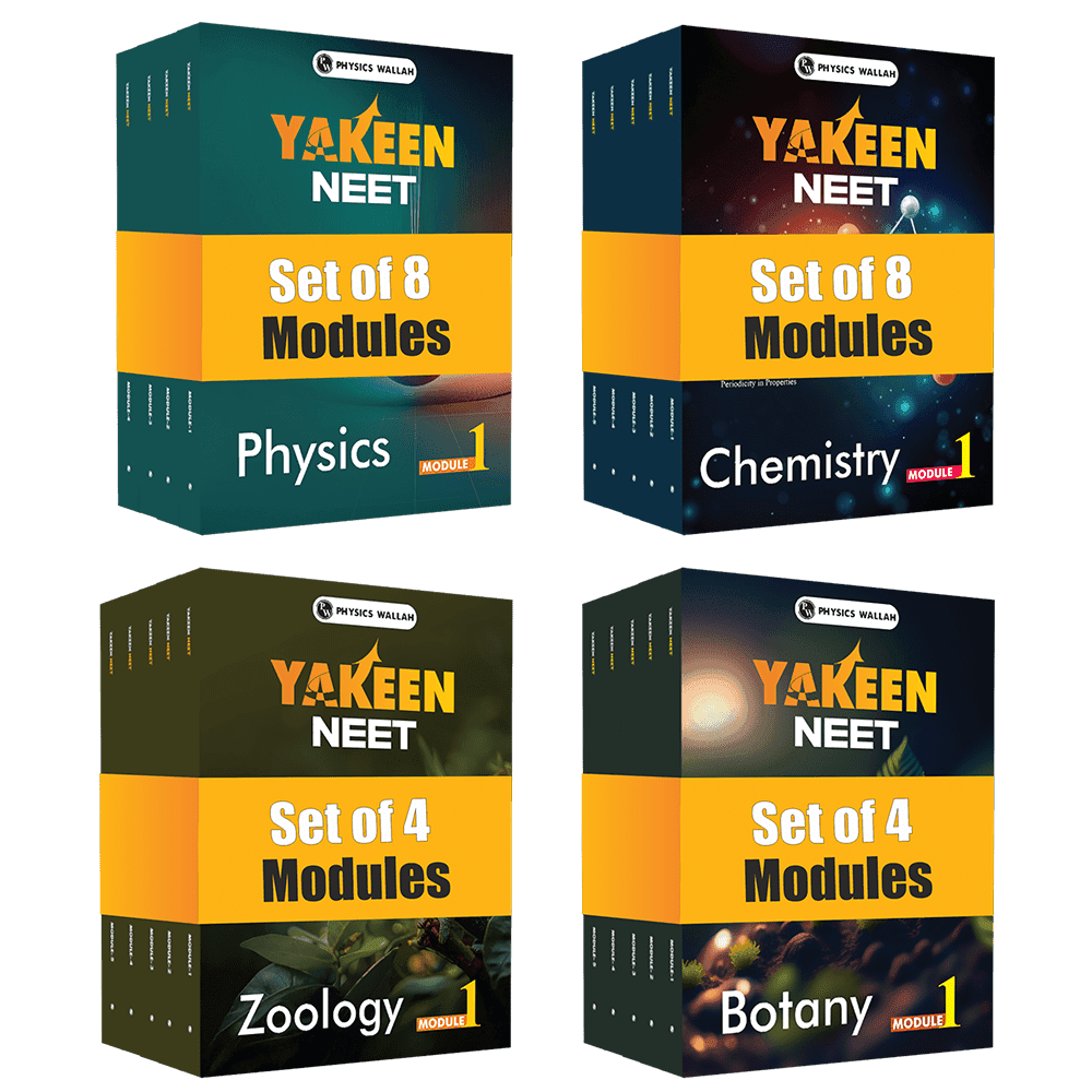 Yakeen For NEET Droppers Physics, Chemistry, Botany and Zoology Modules with Solutions & 30 OMR Sheets Combo Set of 24 Books (2025 Edition).