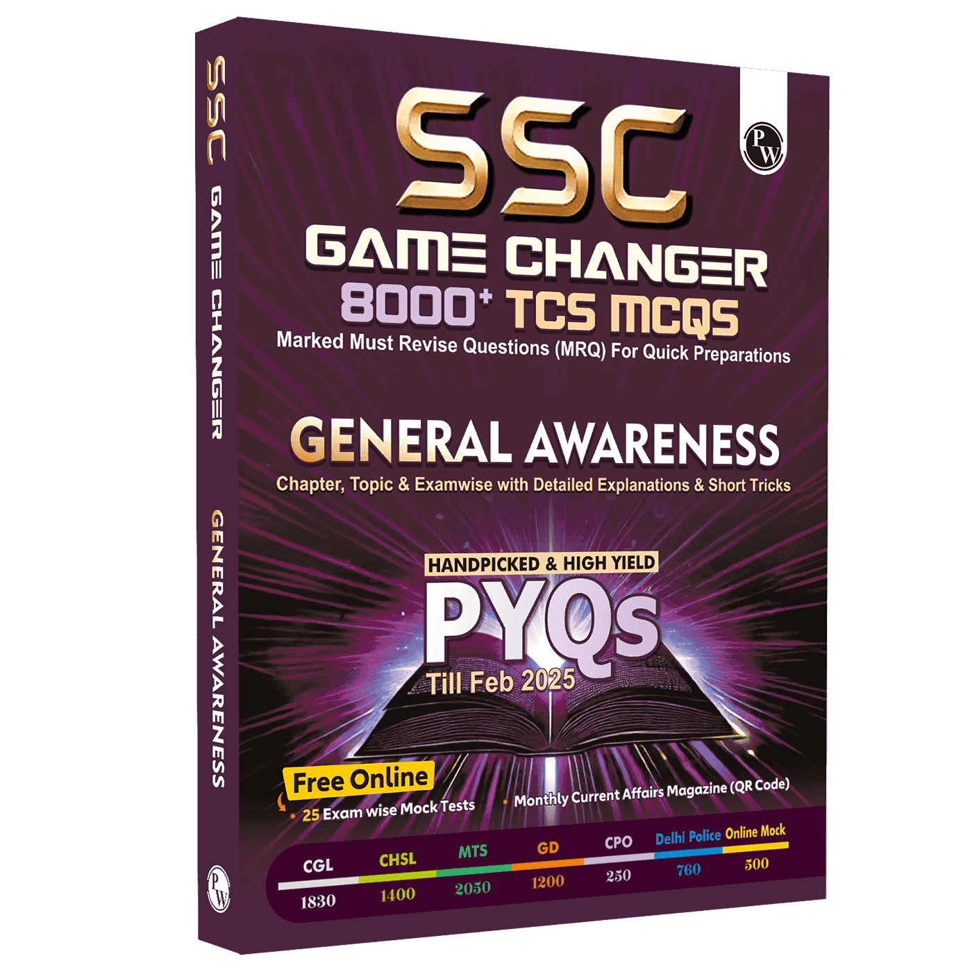 SSC General Awareness Game Changer  8000+ TCS MCQ For 2025 SSC Exams | Chapter, Topic & Exam-wise Previous Year Solved Questions (PYQs) | For CGL, CHSL, MTS, CPO, GD, Delhi Police, Steno