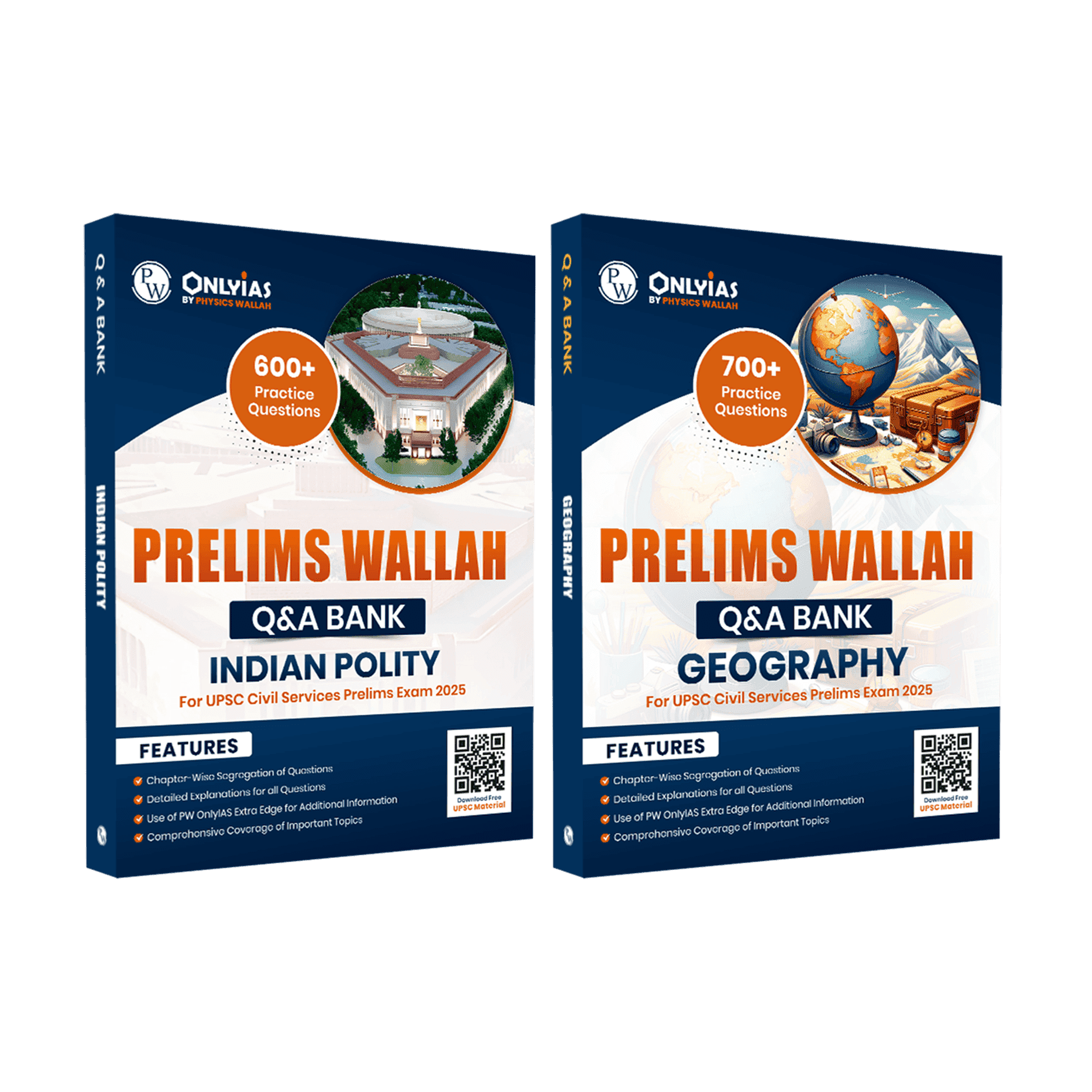 UPSC Prelims Wallah Q & A Bank Indian Polity and Geography Combo Set of 2 Books