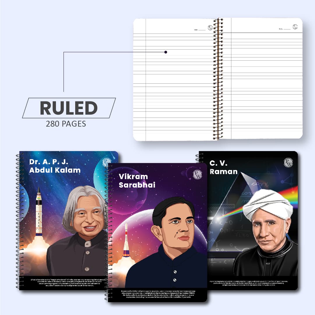 Practice Spiral Notebooks Set of 3 | A4 - 297 x 210 mm | 280 Pages | Ruled | Different Covers | Best Quality Student Notebooks for School & College
