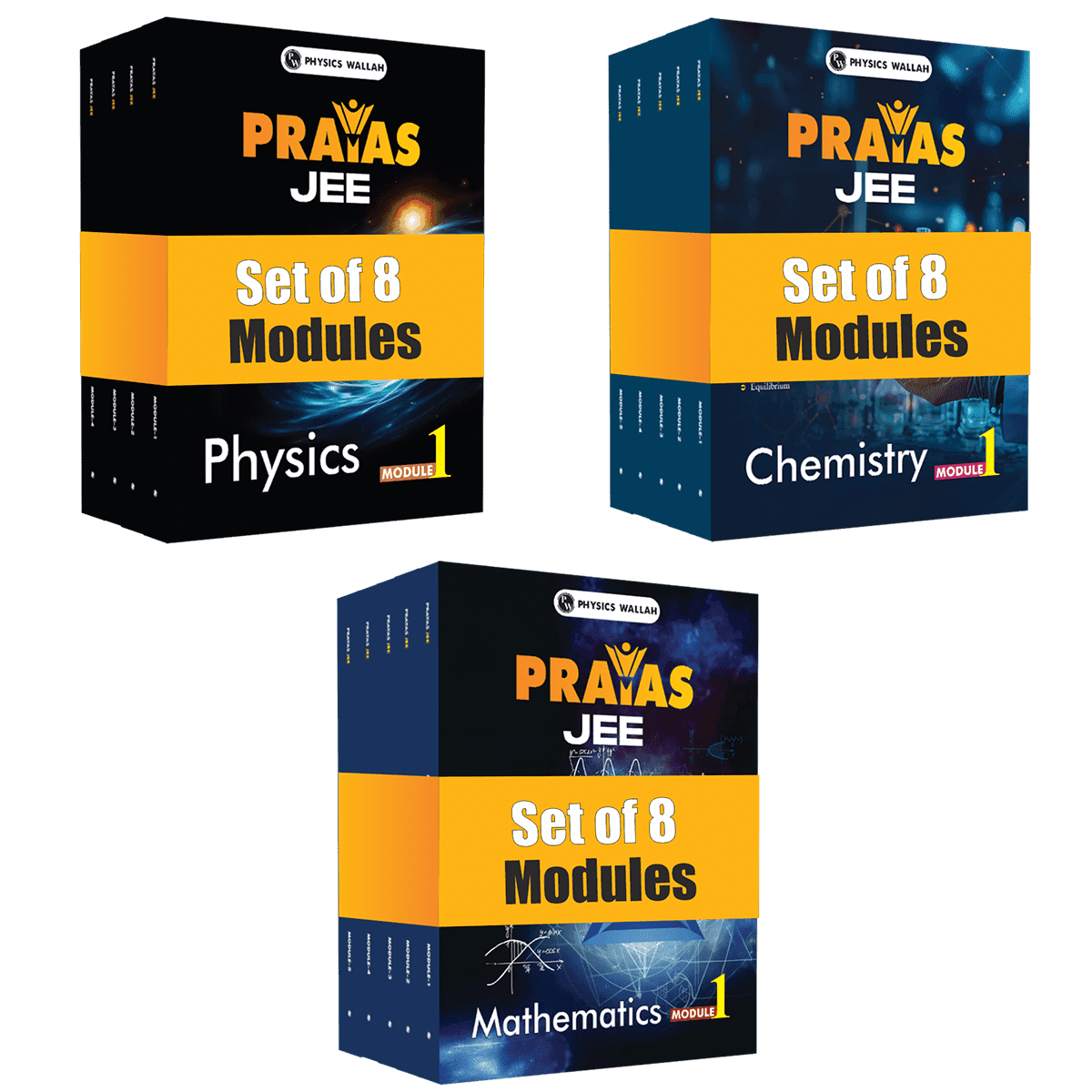 Prayas For JEE Main & Advanced Droppers Physics, Chemistry and Mathematics Modules with Solutions Combo Set of 24 Books (2025 Edition)