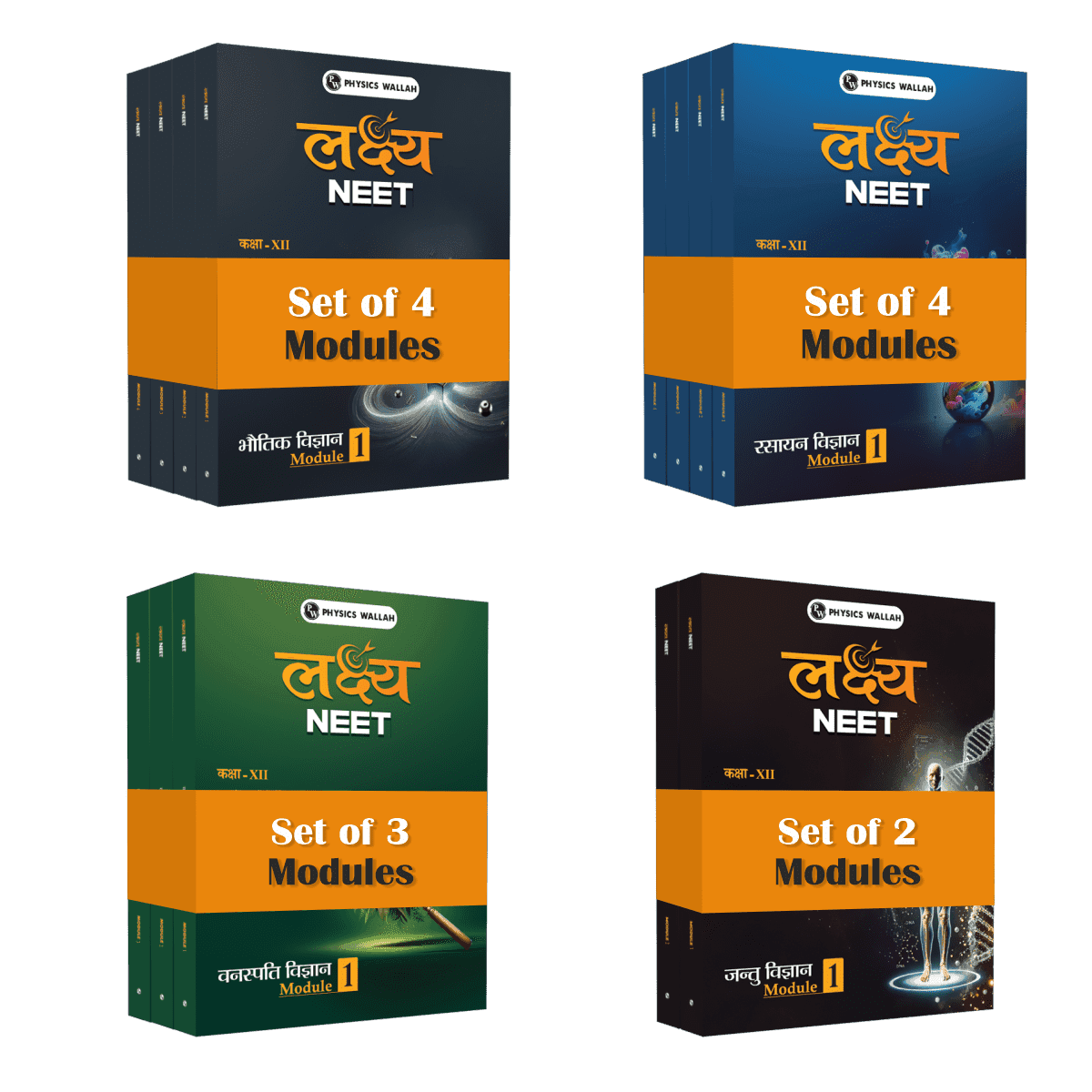Lakshya For NEET Hindi Edition Class 12 Physics, Chemistry, Botany and Zoology Modules with Solutions & 30 OMR Sheets Combo Set of 13 Books (2025 Edition).