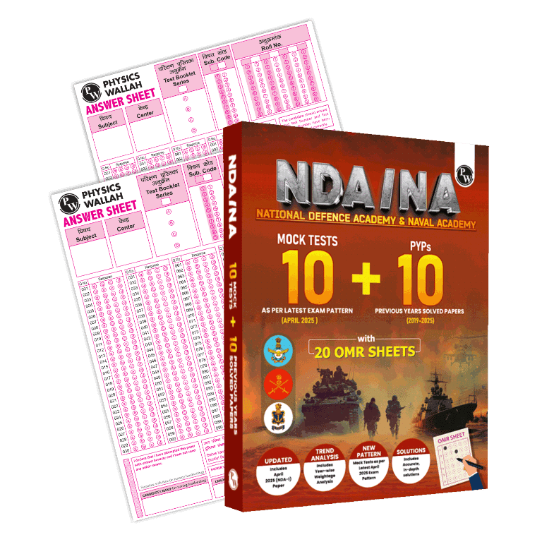 UPSC NDA/NA National Defence Academy & Naval Academy 10 Previous Year Solved Papers (PYQs) 2019-2025 & 10 Mock Tests with 20 OMR Sheets For NDA Exams 2025-2026
