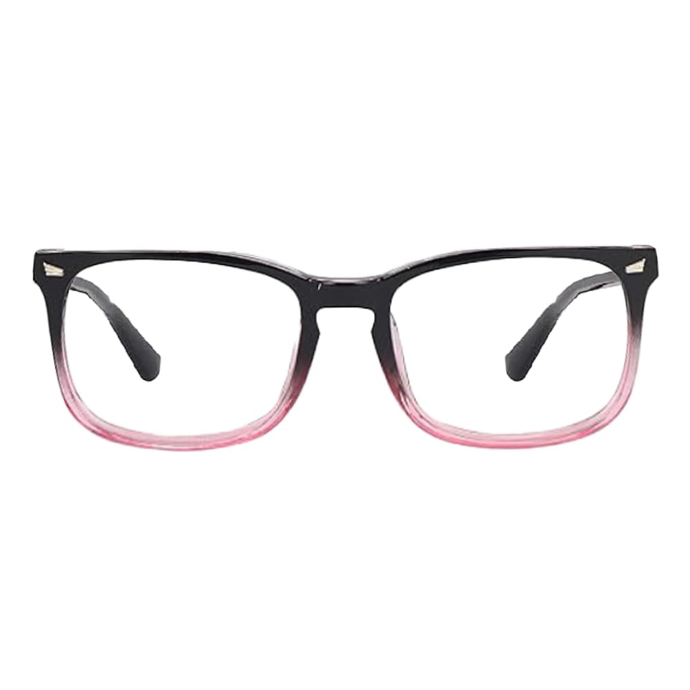 PW NAZARIYA Blue Ray Protection Glasses | Stylish Zero Power Glasses for Men & Women | UV Filter Glasses | Computer Glasses for Eye Protection | Lightweight | Black and Pink Tone