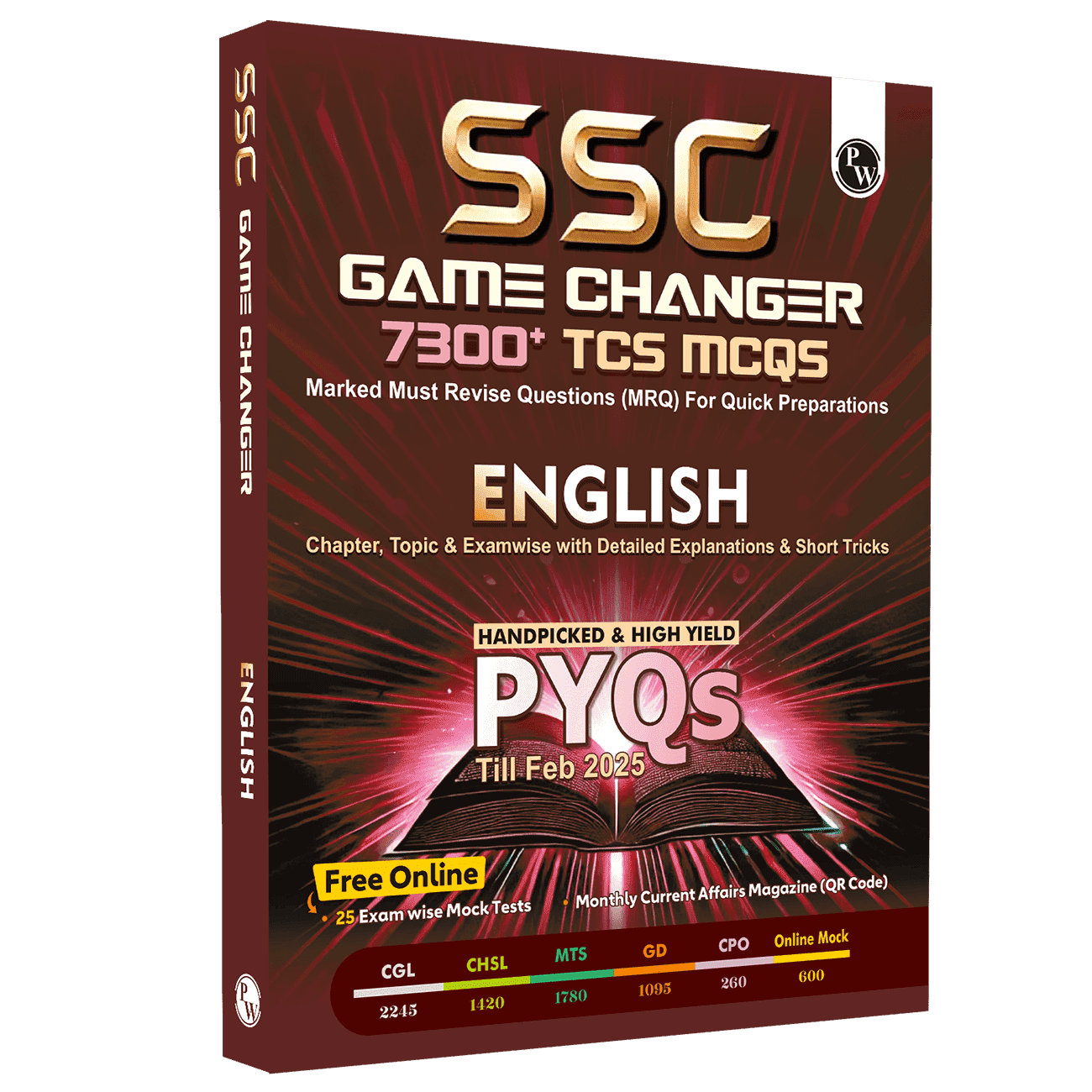 SSC English Game Changer 7300+ TCS MCQ For 2025 SSC Exams | Chapter, Topic & Exam-wise Previous Year Solved Questions (PYQs) | For CGL, CHSL, MTS, CPO, GD, Delhi Police, Steno