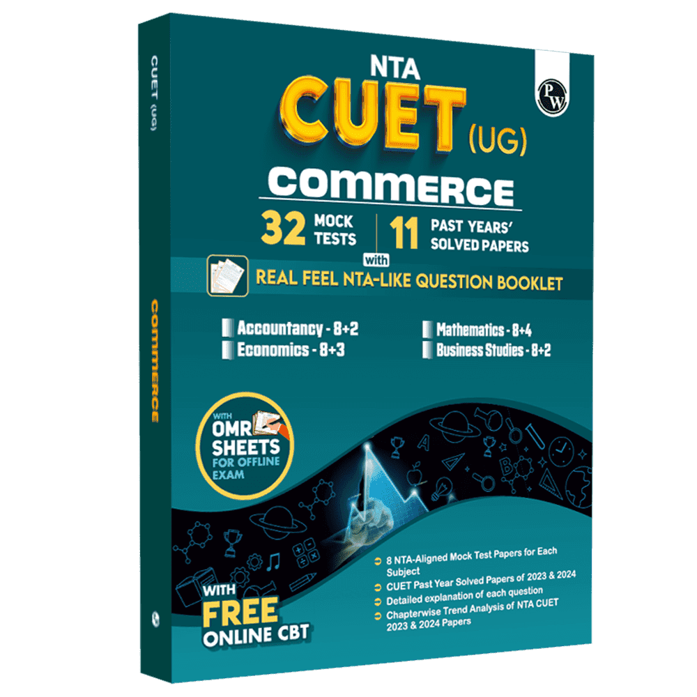 NTA CUET UG Commerce Combined Mock Test & Past Year Papers (Accountancy, Business Studies, Economics, Maths) For 2025 Exams, NTA-like Test Booklet with OMR Sheet, FREE Online CBT