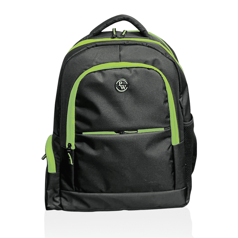 Black Highlighted Zipper Black Bag | Chlorophyll Green