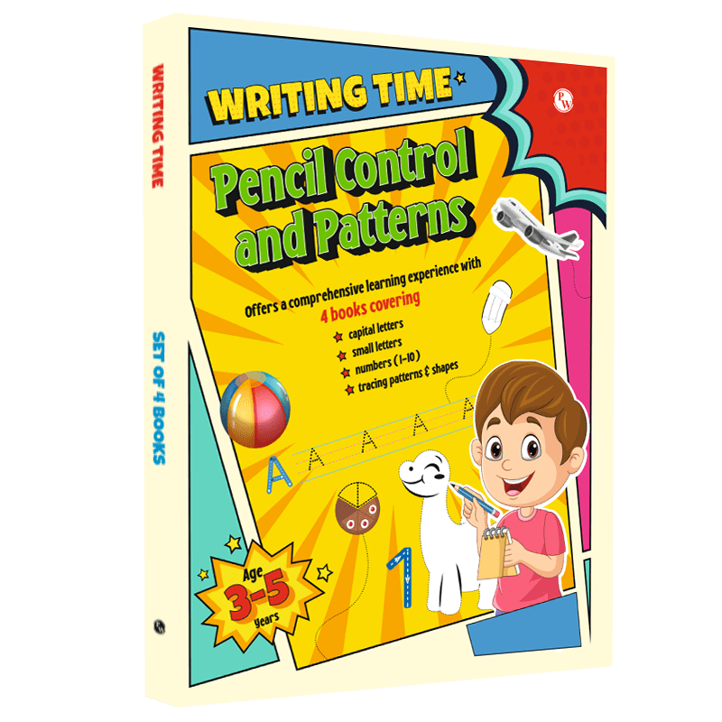 Kids Writing Time Pencil Control and Patterns Set of 4 Books l Capital Letters, Small Letters, Numbers, Patterns and Shapes Children Ages 1, 2, 3, 4, 5 Years