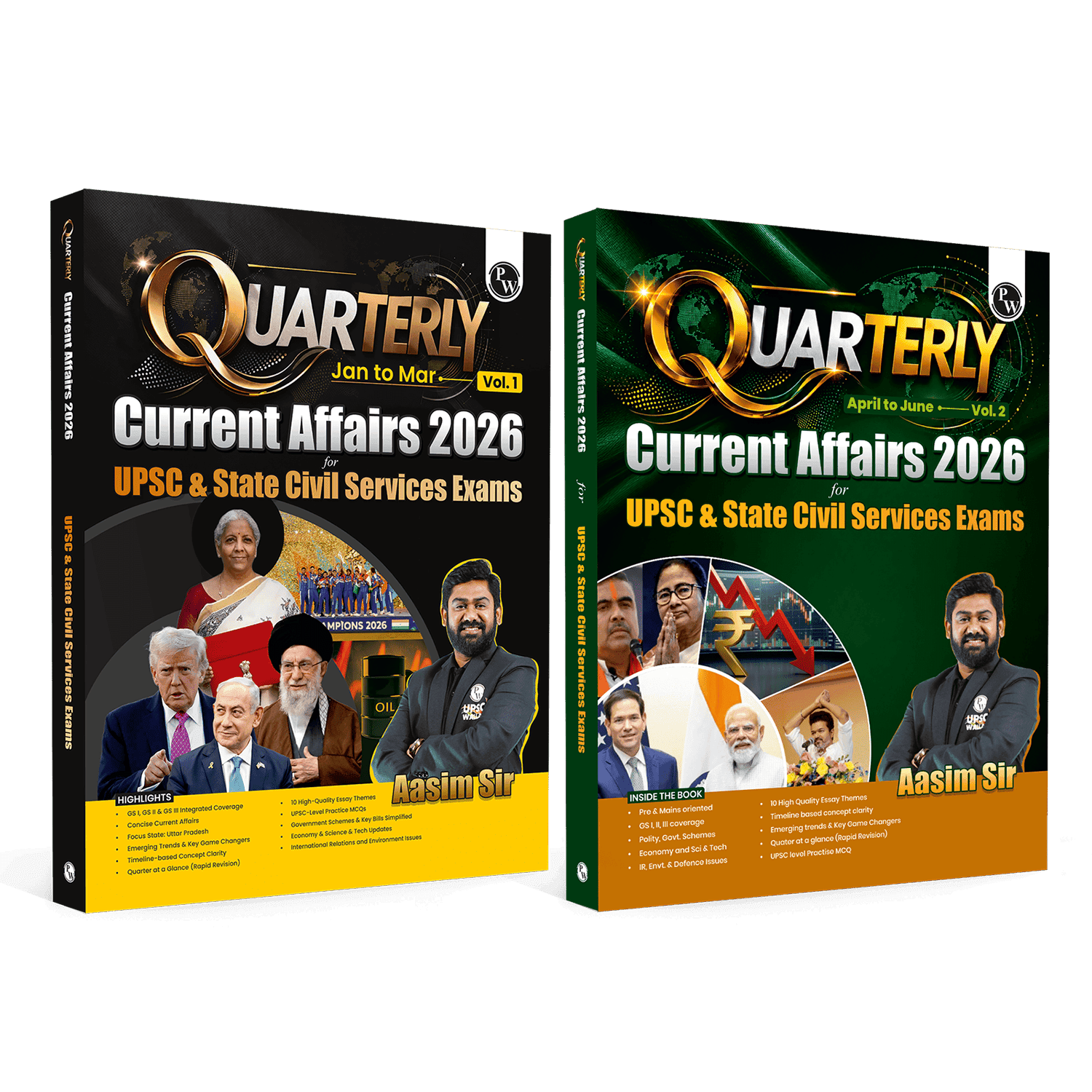  UPSC Quarterly Current Affairs Magazine Vol. 1& 2, Jan to March & April to June 2026 By Aasim Sir | For UPSC & State Civil Services Exams 2026-27 English Edition