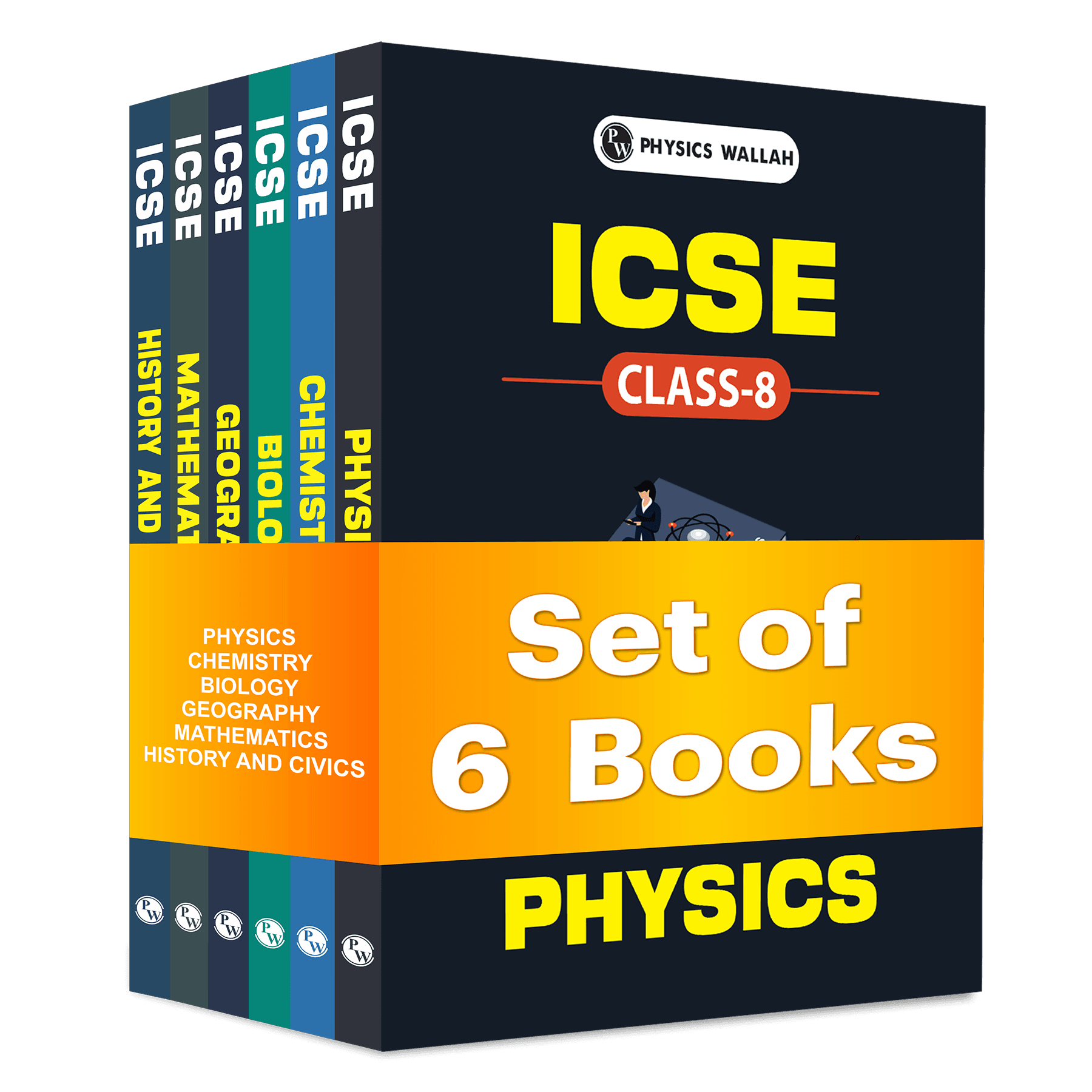  ICSE Class 8th Mathematics, Physics, Chemistry, Biology, Geography, History and Civics, Combo Set of 6 Books (2026 Edition)