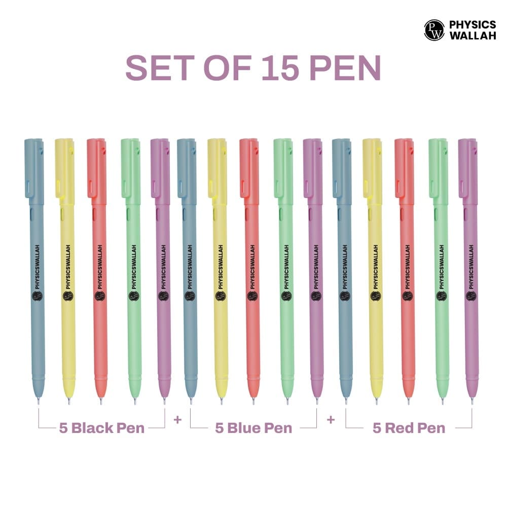 Multicolour Design Ball Black, Blue and Red pen (Set of 15)