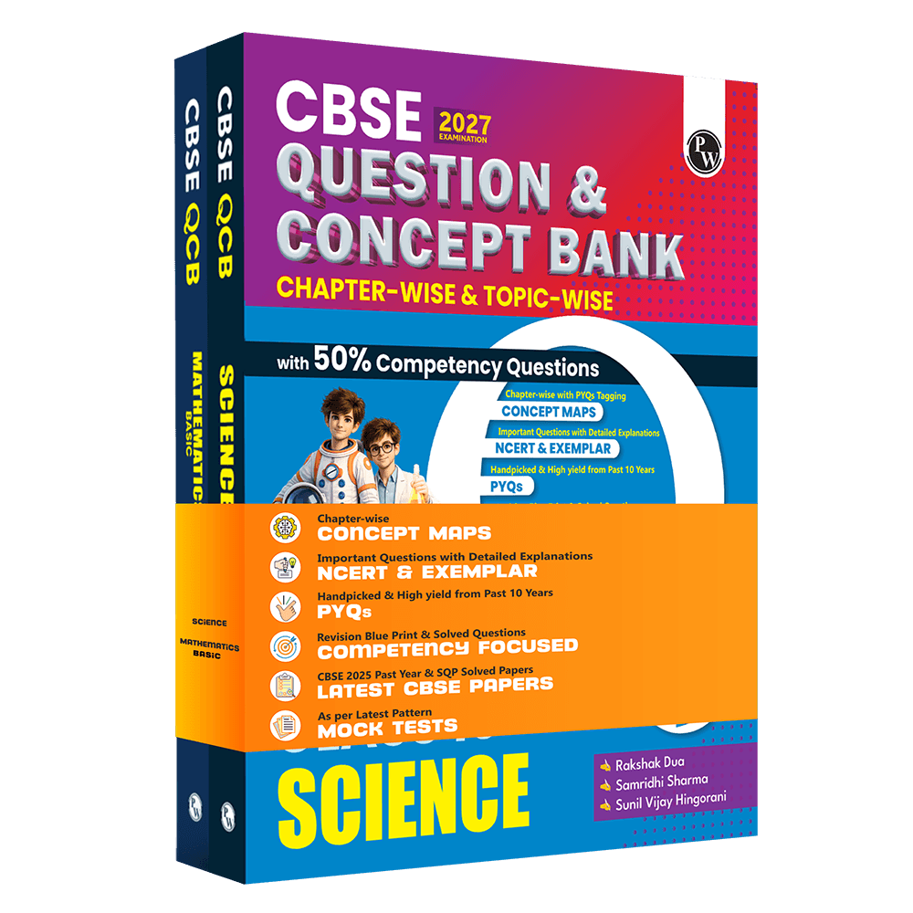 PW CBSE Question & Concept Bank (QCB) Class 10 Science and Maths (Basic) Combo Set of 2 Books Chapterwise & Topicwise Solved Questions For 2027 Exams