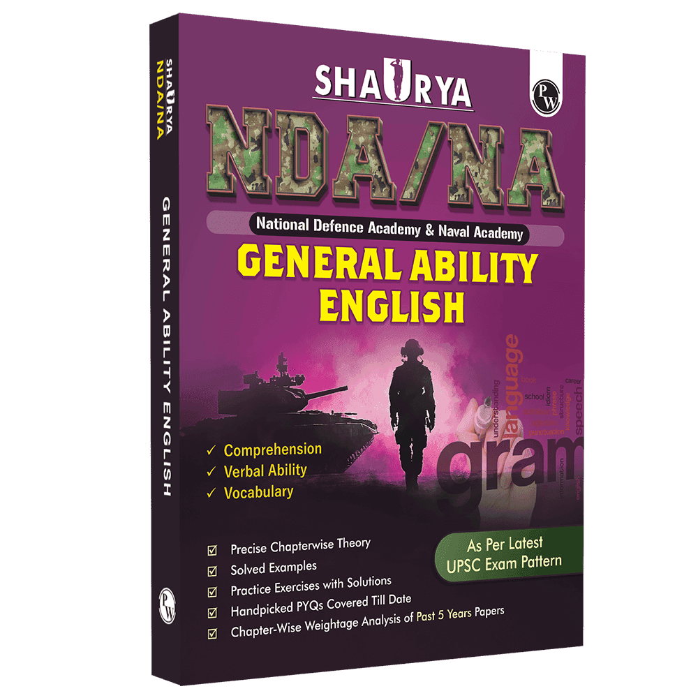 PW Shaurya NDA/NA General Ability English Book with Latest 2025 Solved Paper | Comprehension, Verbal Ability, Vocabulary For 2025-26 Exam
