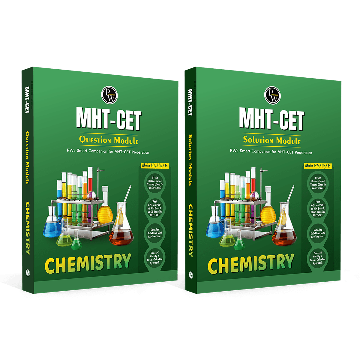  PW Maharashtra Board MHT-CET Chemistry Question Bank & Solution Booklet Set of 2 Books | Theory plus PYQs of MHCET, CBSE & MH Boards | Detailed Solution Explanations 