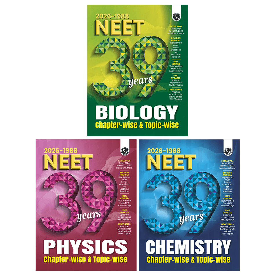  PW NEET PYQ 39 Years Physics, Chemistry, Biology Combo Set of 3 Books For 2027 Exam | PYQ Deja Vu | Additional PYQs from Re-NEET and Other States | Chapterwise and Topicwise Solutions (2026-1988)