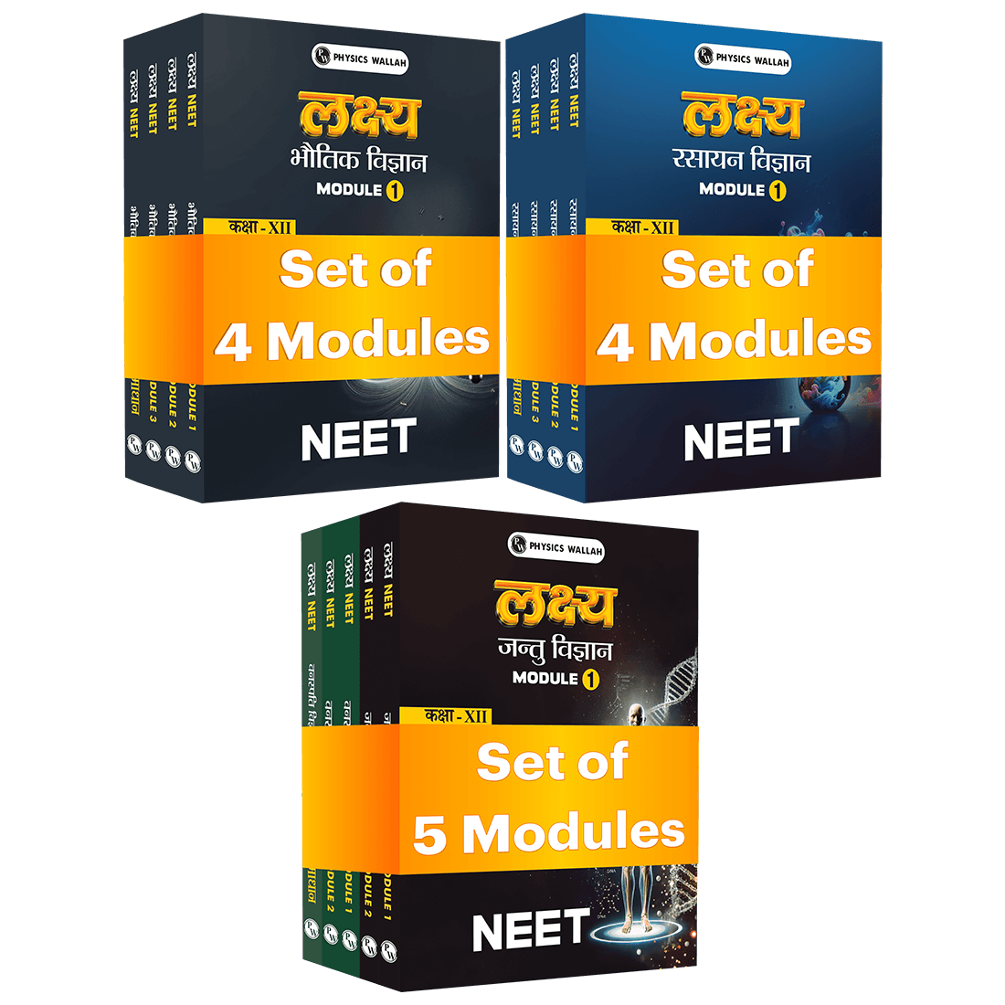 PW Lakshya For NEET Hindi Edition Class 12 Physics, Chemistry, Botany and Zoology Modules with Solutions Combo Set of 13 Books (2026 Edition)