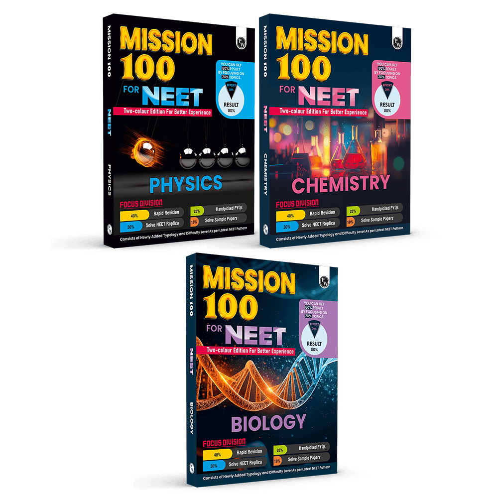 PW Mission 100 Physics, Chemistry and Biology Combo Set of 3 Books For NEET UG 2026 Exams | Chapterwise Revision & Practice with Sample Papers and Handpicked Past Year Questions (PYQ)