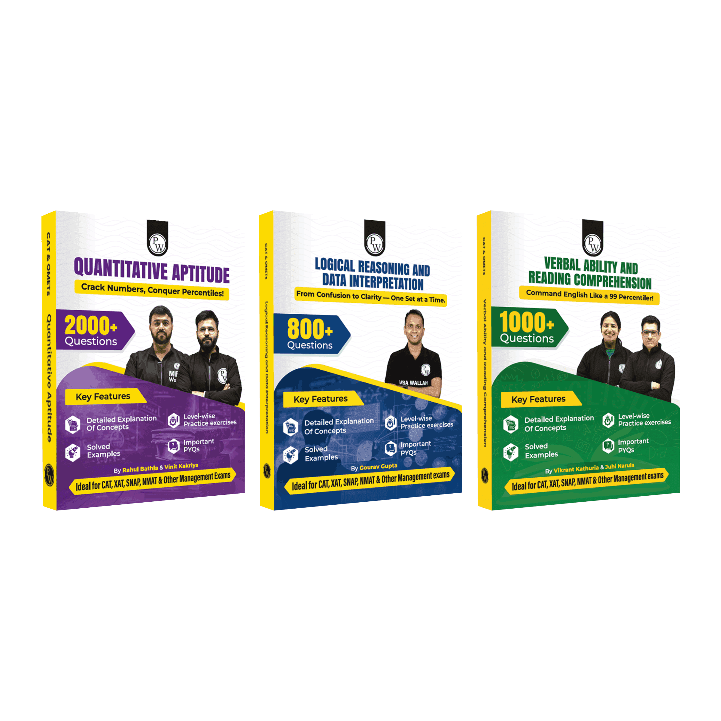 PW MBAWALLAH Quantitative Aptitude, Verbal Ability & Reading Comprehension, Logical Reasoning & Data Interpretation Combo Set of 3 Books | Ideal For CAT & OMETs