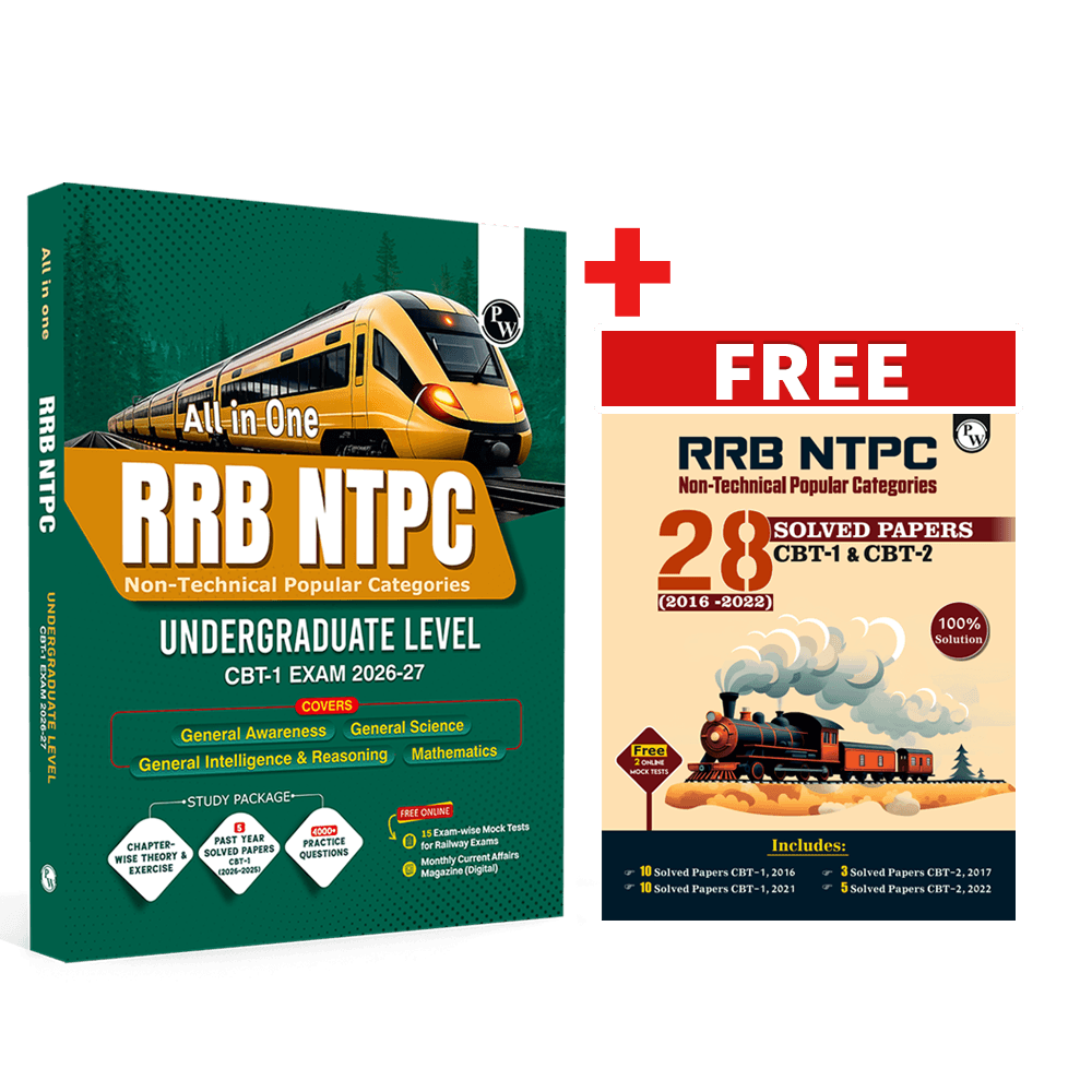 PW All in One RRB NTPC Undergraduate CBT-1 and 28 RRB NTPC PYQs (2022-2016) Combo Set of 2 Books For 2026-27 Exams l Chapterwise Theory, Short Tricks and Exercises l Past Year Papers (PYQs)