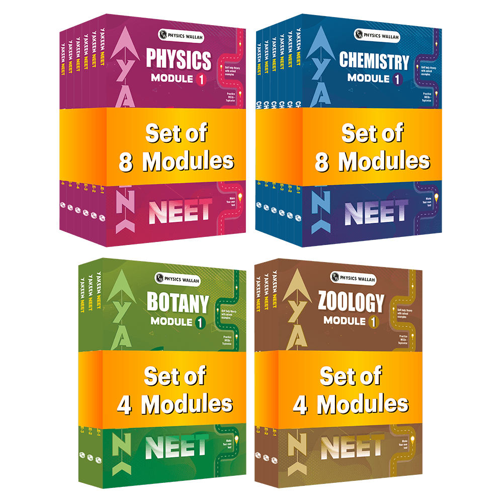 PW Yakeen For NEET Droppers Physics, Chemistry, Botany and Zoology Modules with Solutions Combo Set of 24 Books (2026 Edition).