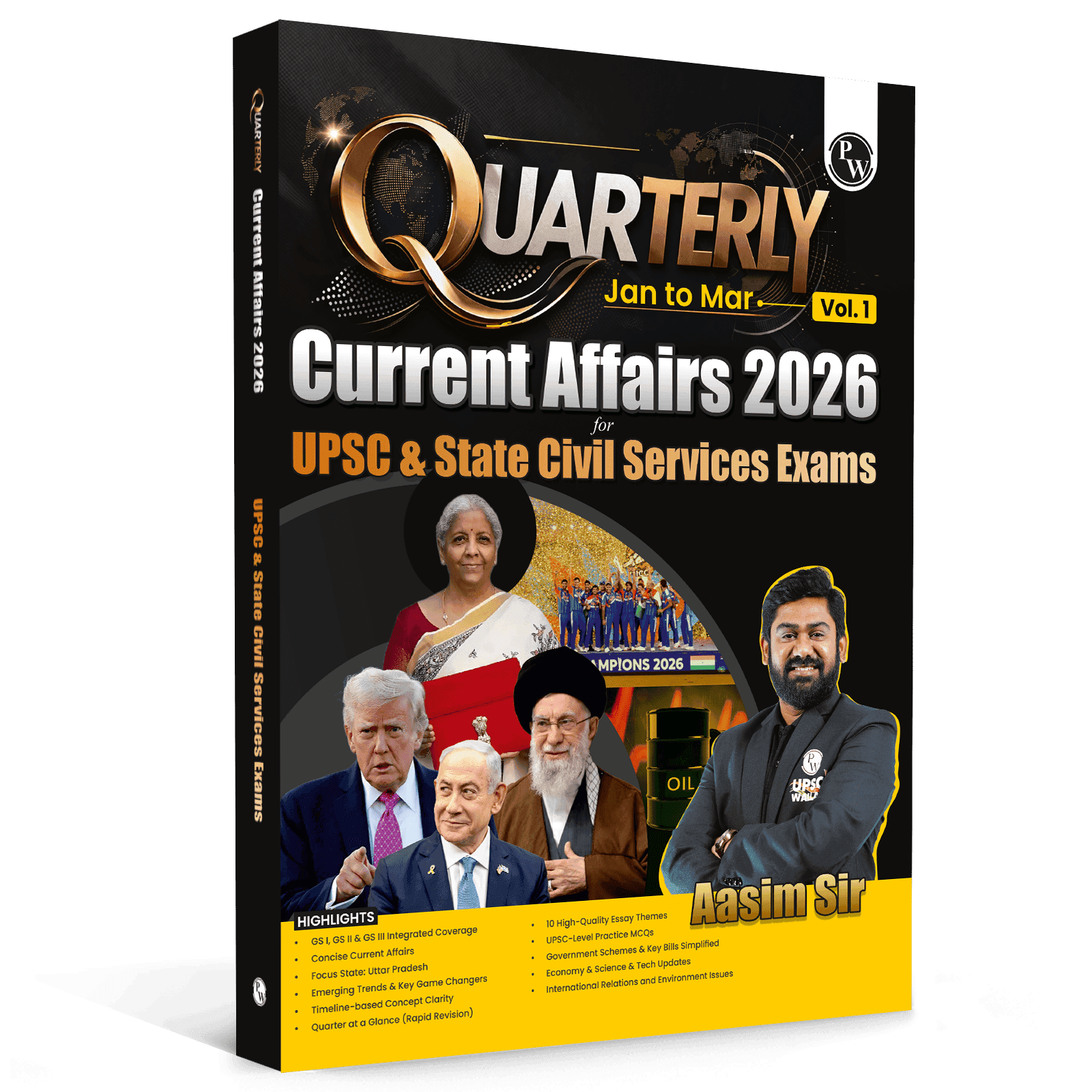 PW UPSC Quarterly Current Affairs Magazine Vol. 1 January to March 2026 By Aasim Sir | For UPSC & State Civil Services Exams 2026-27 English Edition | GS l, GS ll, GS lll Integrated Coverage 