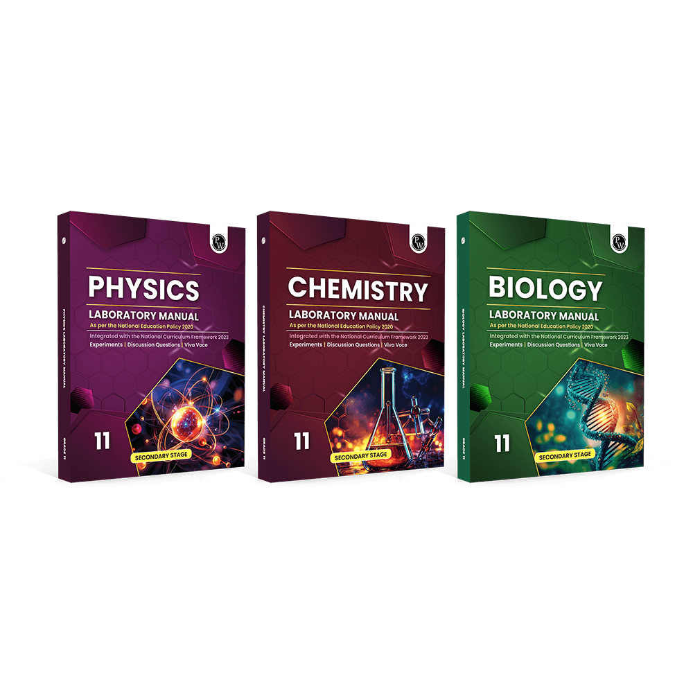 PW Academy Grade 11 Laboratory Manual Biology, Physics and Chemistry Combo Set of 3 Books As Per The National Education Policy 2020 | Experiments, Discussion Questions, Viva Voce