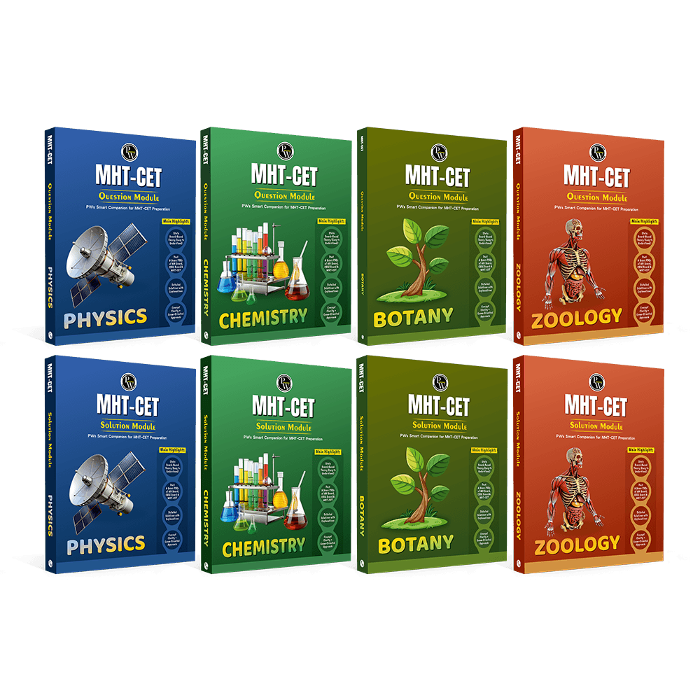 PW Maharashtra Board MHT-CET Physics, Chemistry, Botany & Zoology Question Bank & Solution Booklet Set of 8 Books | Theory plus PYQs of MHCET, CBSE & MH Boards | Detailed Solution Explanations