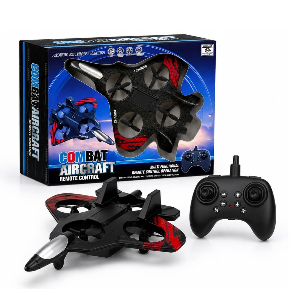 PW Remote Control RC Plane for Beginners, 360° Flip Hovering Stunt Fighter Jet Toy with Lights, Glider Combat Aircraft for Kids, Birthday/Return Gift for Boys & Girls