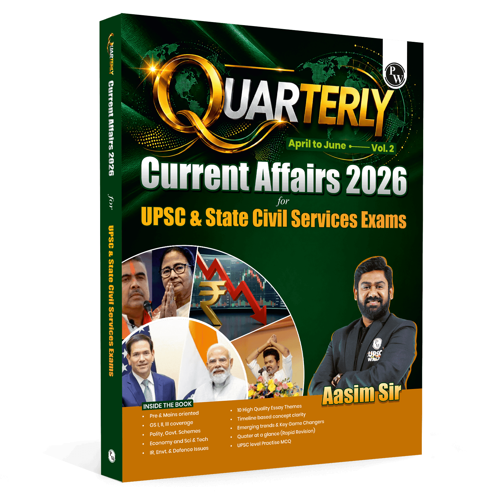 PW UPSC Quarterly Current Affairs Magazine Vol. 2 April to June 2026 By Aasim Sir | For UPSC & State Civil Services Exams 2026-27 English Edition | GS l, GS ll, GS lll Integrated Coverage 
