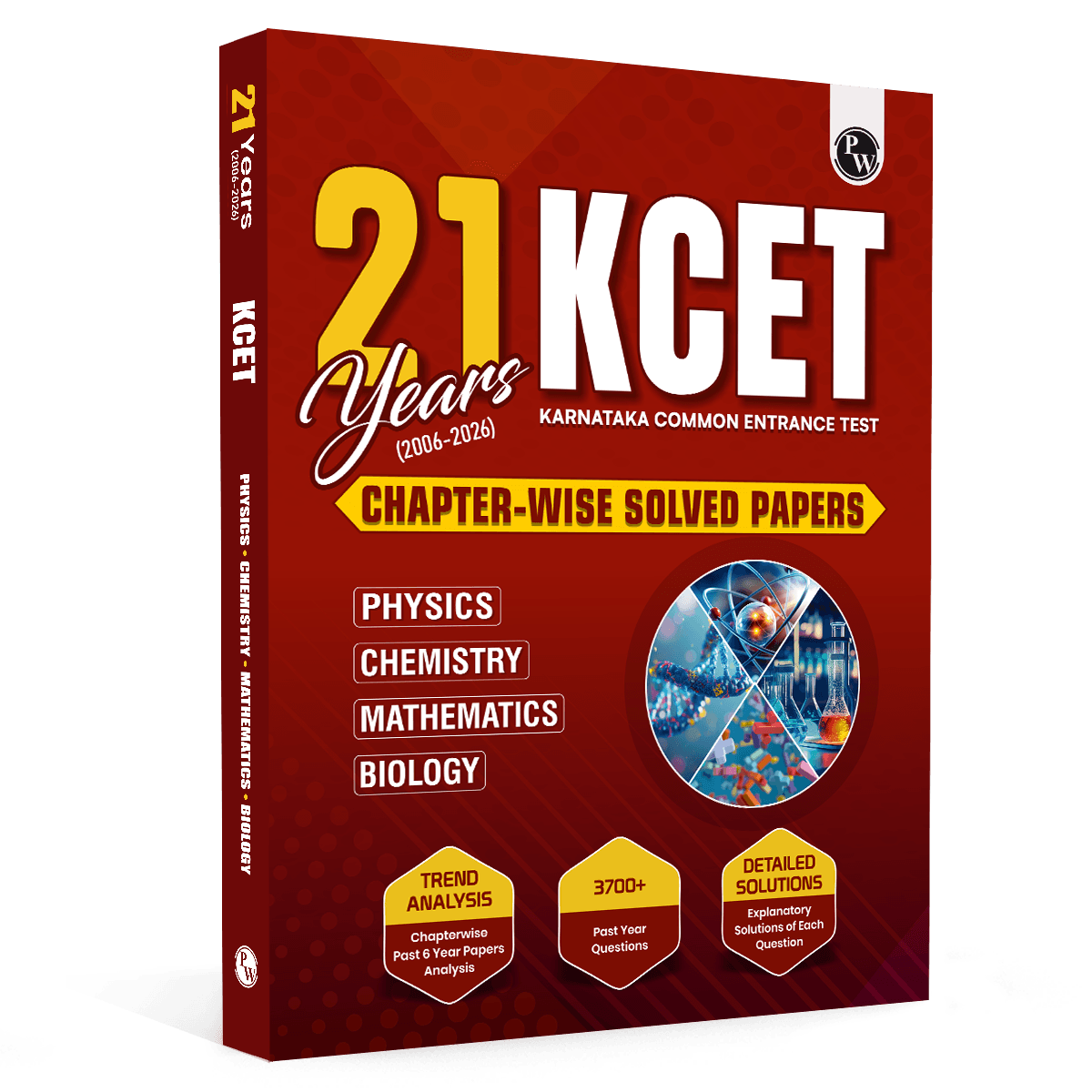 PW 21 Years KCET PYQ - Karnataka CET Chapterwise Solved Papers (2006 - 2026) KCET PYQ Book | Physics, Chemistry, Mathematics and Biology For Engineering 2027 Exam 