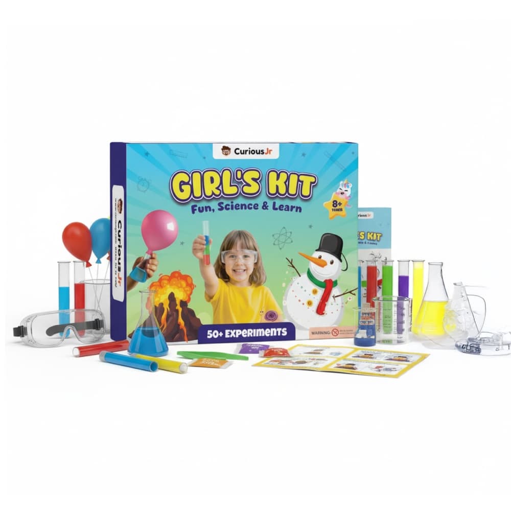PW Science Kit for Girls 4+ Years, 50+ STEM Experiments with Instruction Manual & 30 DIY Bonus Experiment, Educational Learning Toy