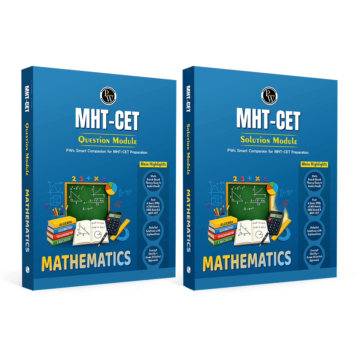 PW Maharashtra Board MHT-CET Mathematics Question Bank & Solution Booklet Set of 2 Books | Theory plus PYQs of MHCET, CBSE & MH Boards | Detailed Solution Explanations 