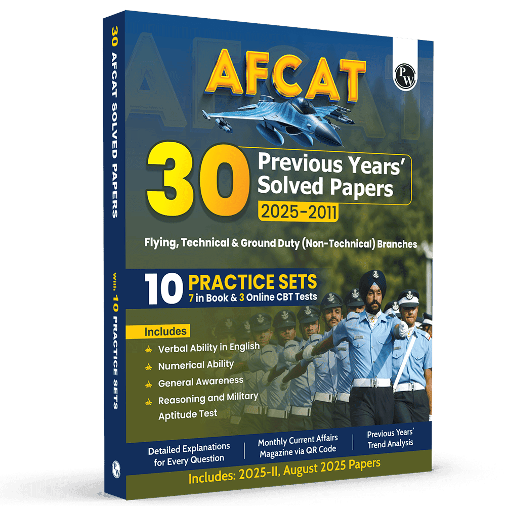 30 AFCAT Previous Years' Solved Papers (2025 - 2011) with August 2025 Paper For Flying, Technical & Ground Duty (Non-Technical) Branches 2026 Exam | PYQs | 10 Practice Sets