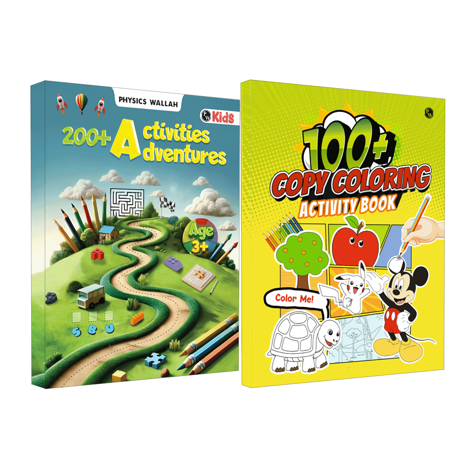 Activity Book with Copy Coloring Book Combo Set of 2 Books For Kids Aged 3+ Years Old | Puzzles, Mind Games, Maze & Challenges Filled Activity Book For Growing Kids & Screen-Free Fun