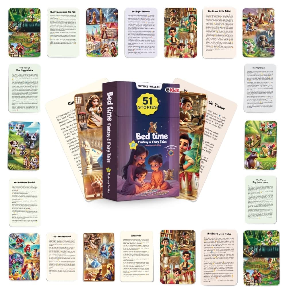 Bedtime Fables and Moral Tales 51 Flashcards For Kids For 3+ Years Old | Short Stories with Colorful Pictures| Fairy Tales For Kids | Thoughtful Gifts For Growing Kids - PW Kids