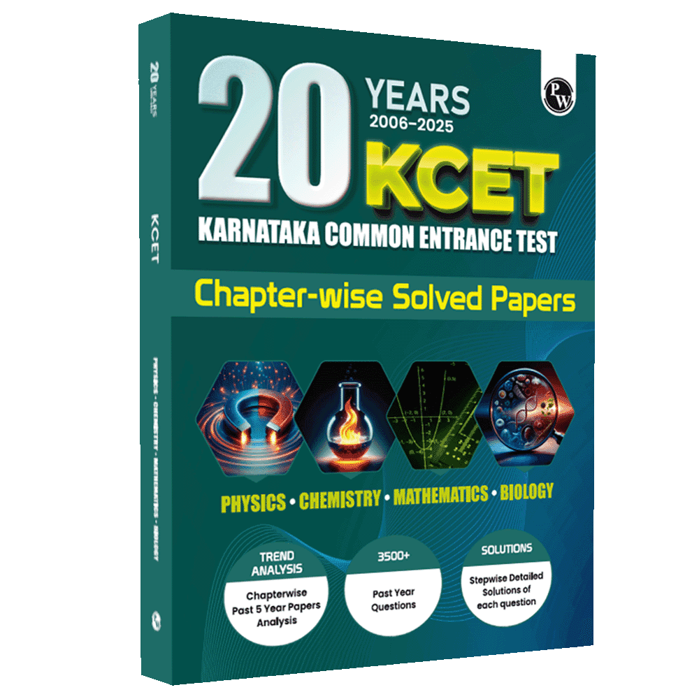 PW 20 Years Karnataka CET Chapterwise Solved Papers (2006 - 2025) | Physics, Chemistry, Mathematics and Biology | KCET PYQ Book For Engineering Exam 2026
