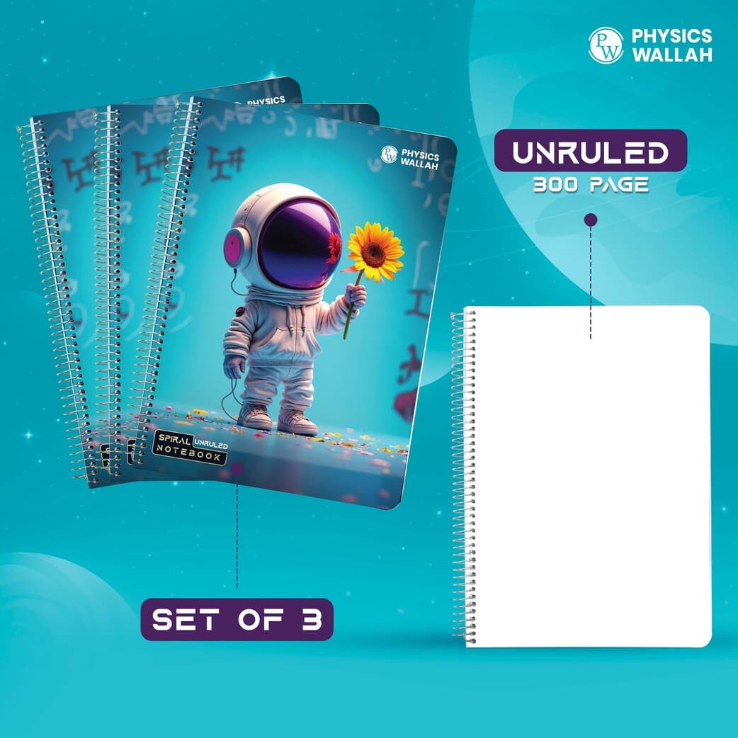 A4 Size 300 Pages Spiral Binding Notebook set of 3 Combo | Unruled Register Notebooks for Students & Office | Premium Quality Spiral Register for Writing & Note-Taking