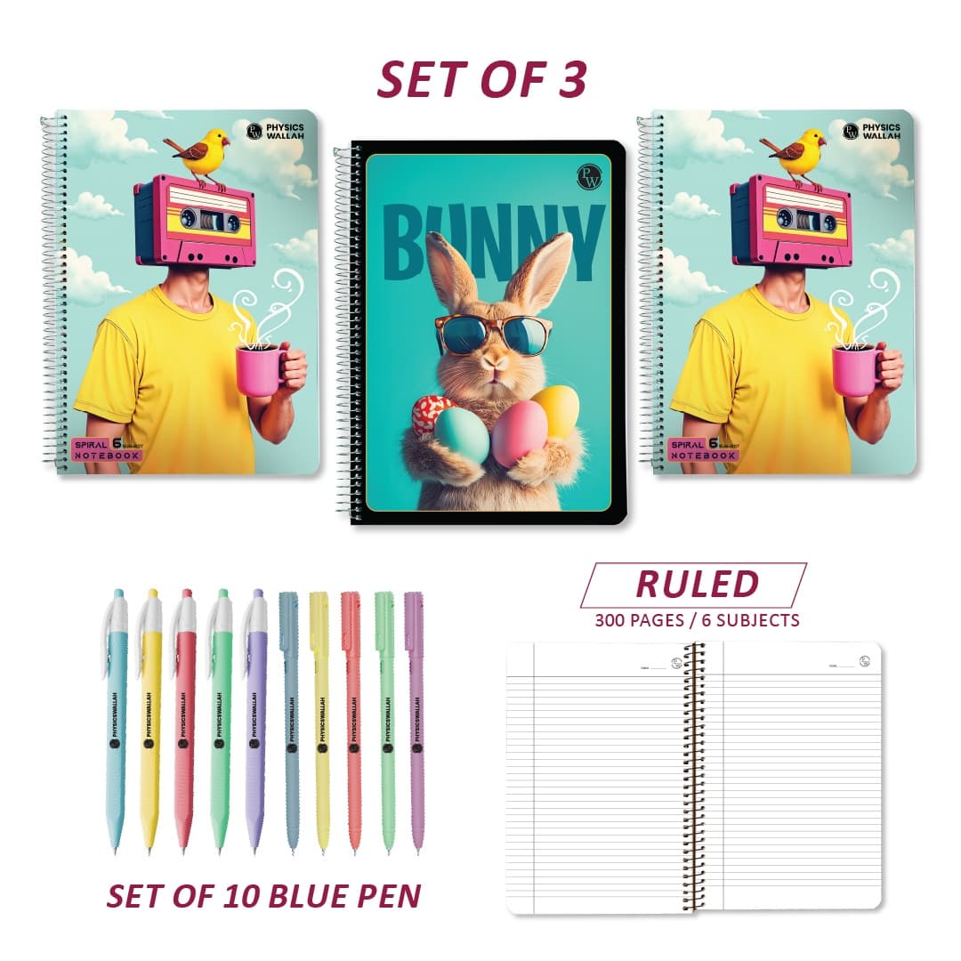 Exam Practice notebook set. Pen with set of 10