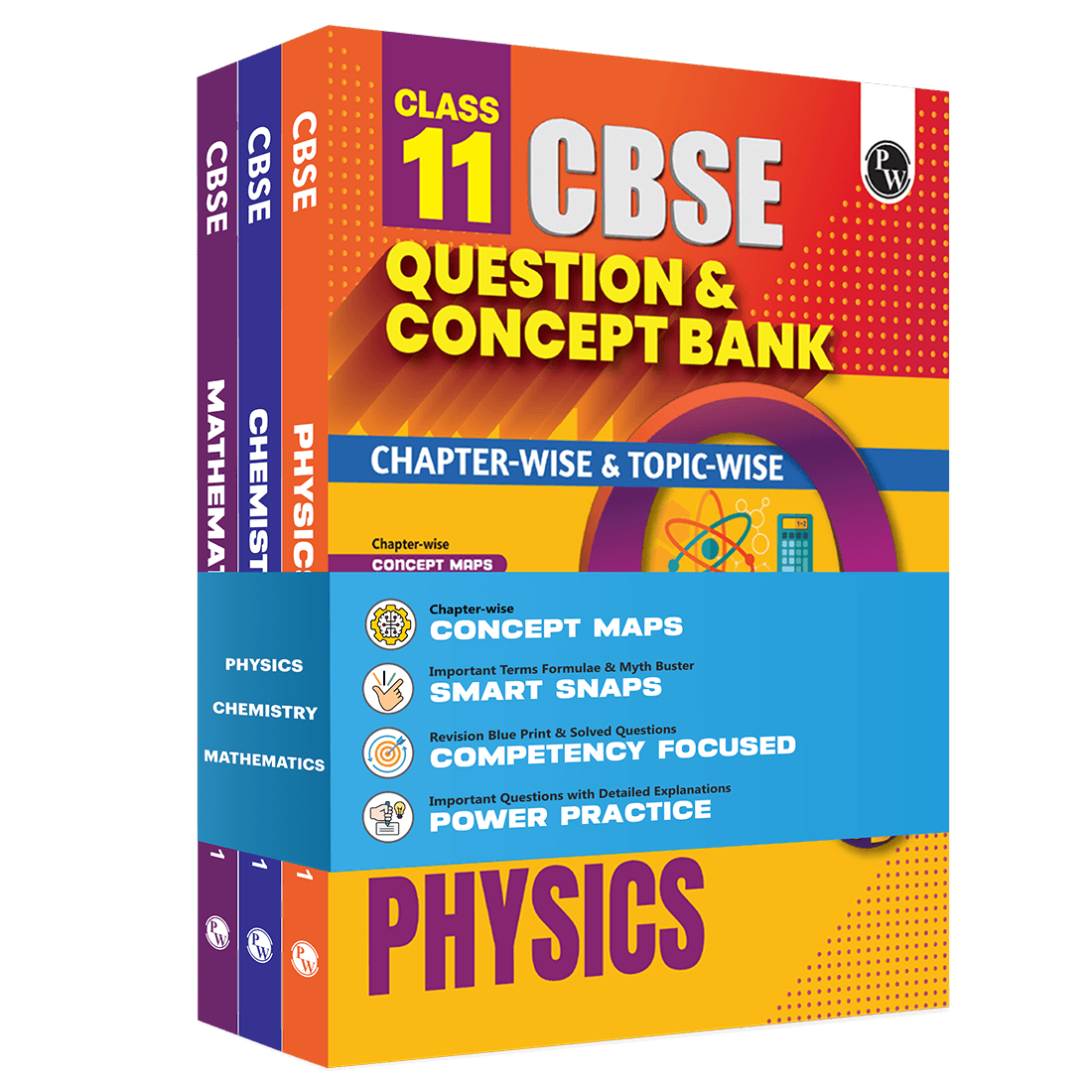 PW CBSE Class 11 Question & Concept Bank (QCB) Physics, Chemistry, Maths Combo Set of 3 Books | Chapter-wise and Topic-wise Solved Questions For 2027 Exams with Competency Based Question