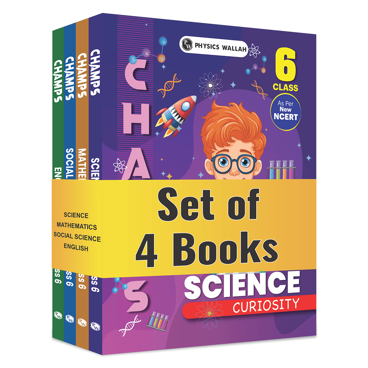 PW Champs For Class 6 Science, Mathematics, Social Science and English Combo Set of 4 Books (2026 Edition)