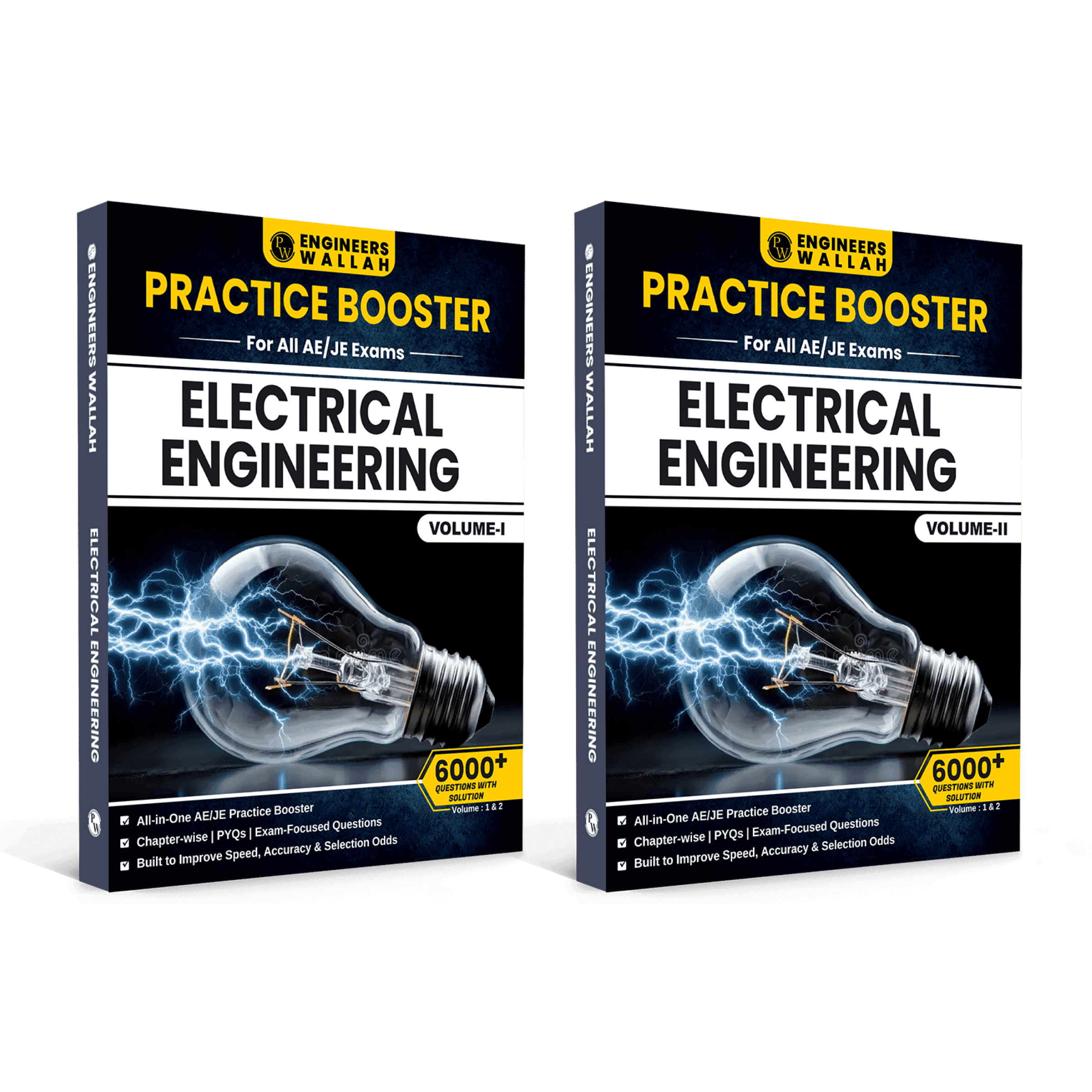 Engineers Wallah Practice Booster Electrical Engineering Volume 1 & 2 For All AE & JE Exams Combo Set of 2 Books | Chapterwise Solved PYQs | 5500+ Solved Questions