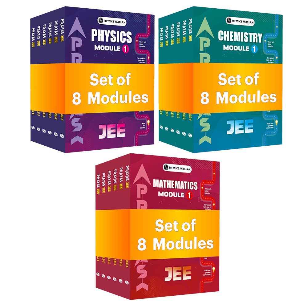 PW Prayas For JEE Main & Advanced Droppers Physics, Chemistry and Mathematics Modules with Solutions Combo Set of 24 Books (2026 Edition).