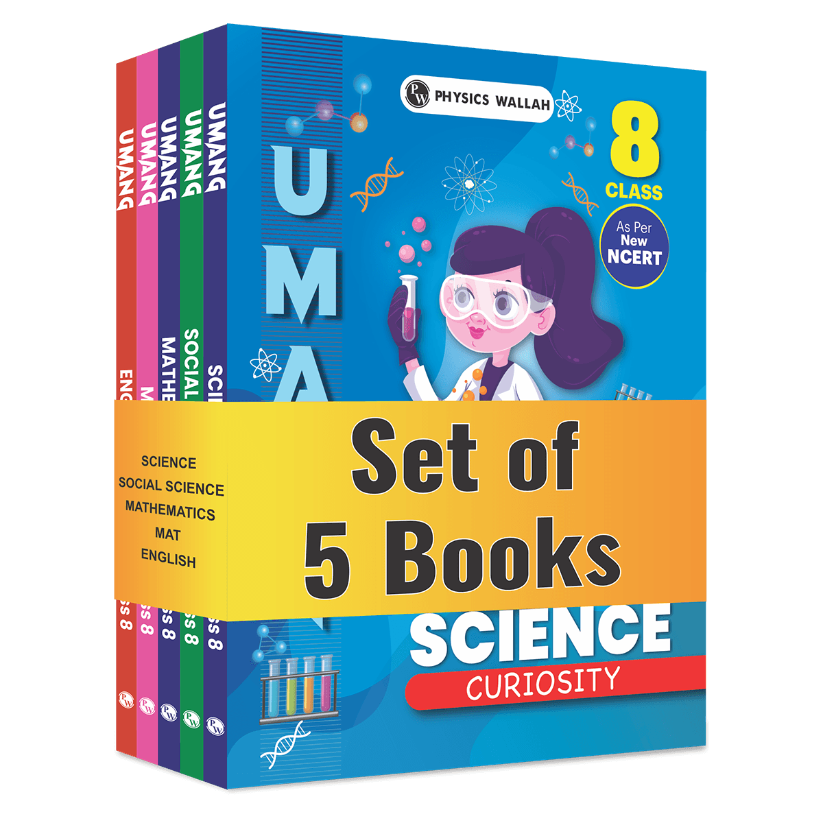 PW Umang For Class 8 Mathematics, Science, MAT, Social Studies and English Combo Set of 5 Books (2026 Edition)