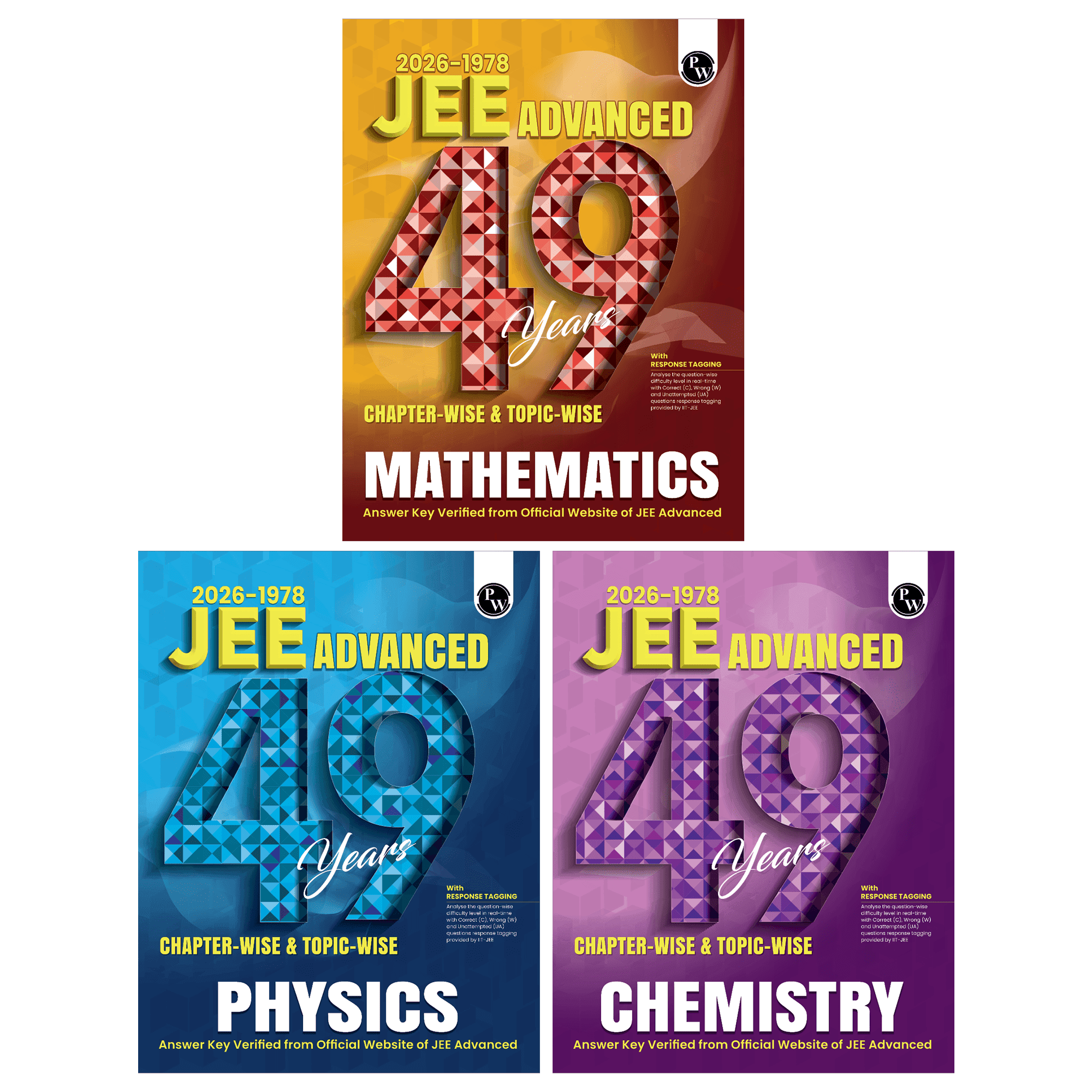 PW 49 Years JEE Advanced PYQ Book Physics, Chemistry, Maths Combo Set of 3 Books | Chapterwise & Topicwise Solved Papers (1978-2026) | PYQ with Detailed Solutions