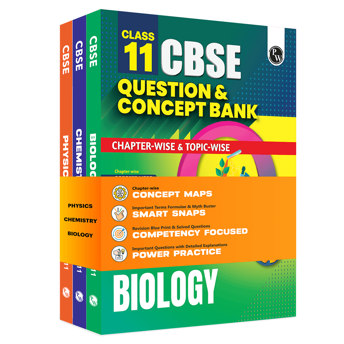PW CBSE Class 11 Question & Concept Bank (QCB) Physics, Chemistry, Biology Combo Set of 3 Books | Chapter-wise and Topic-wise Solved Questions For 2027 Exams with Competency Based Question