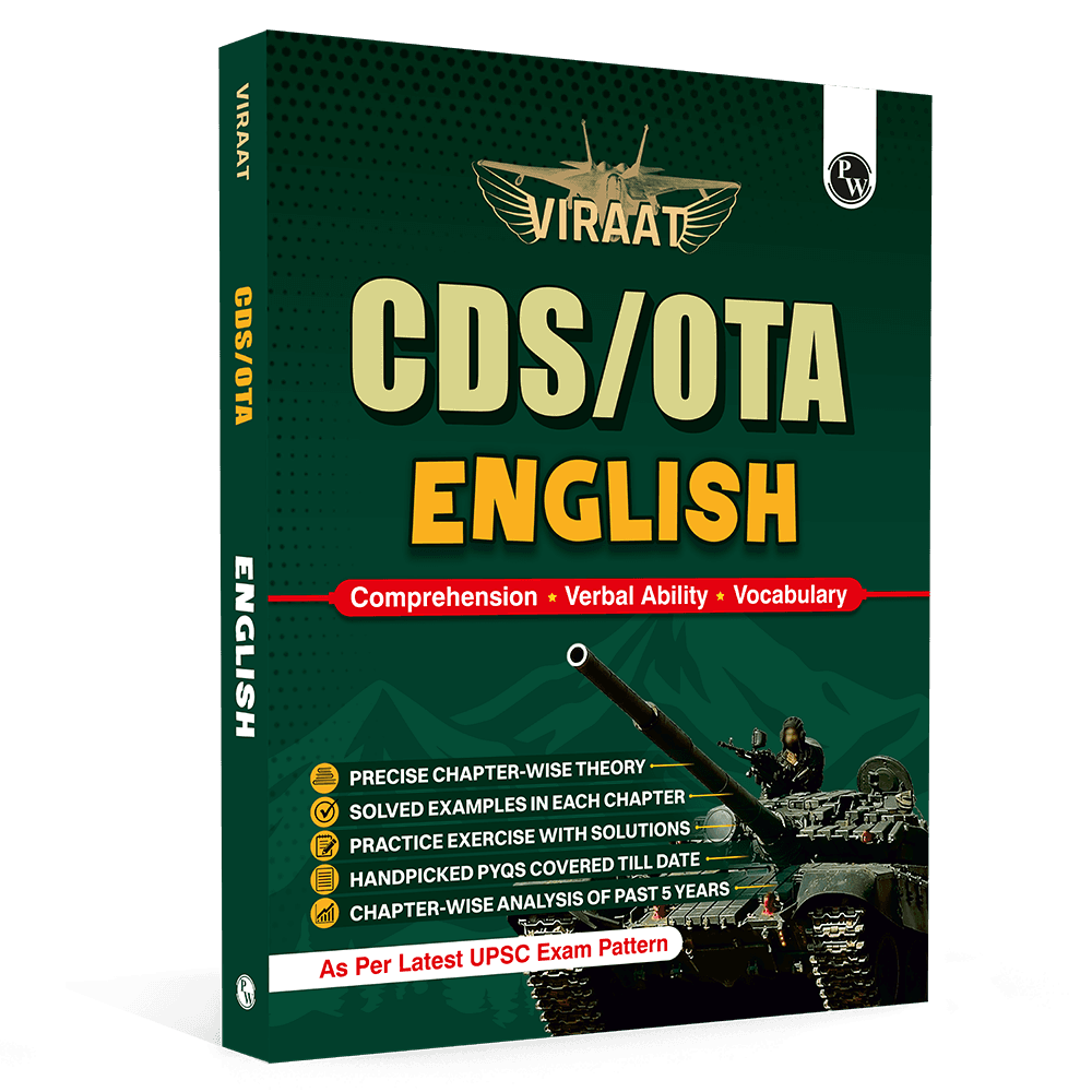 Viraat CDS OTA Book 2026 English | PYQ (2026-21) | Latest 2026 Solved Paper | Chapterwise Theory, Solved Examples, Practice Exercises & Past Year Questions