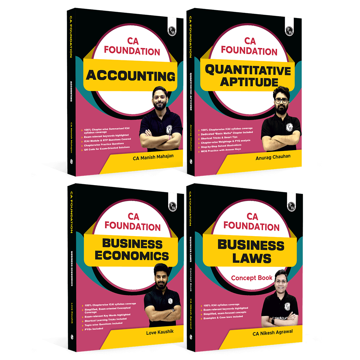 CA Foundation Accounting, Business Law, Business Economics, Quantitative Aptitude Combo Set of 4 Books