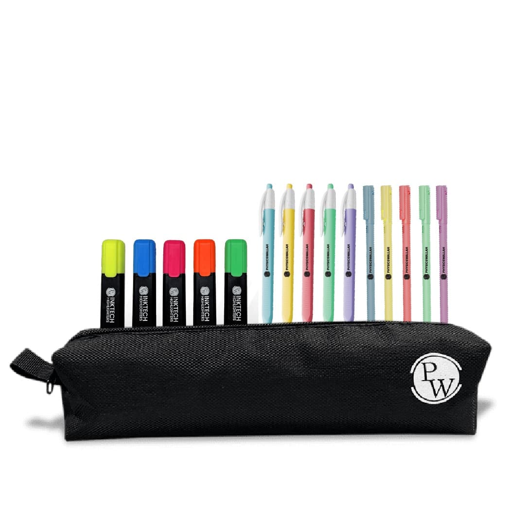 Study Tools Kit – Pens, Highlighter & Stationery Pouch